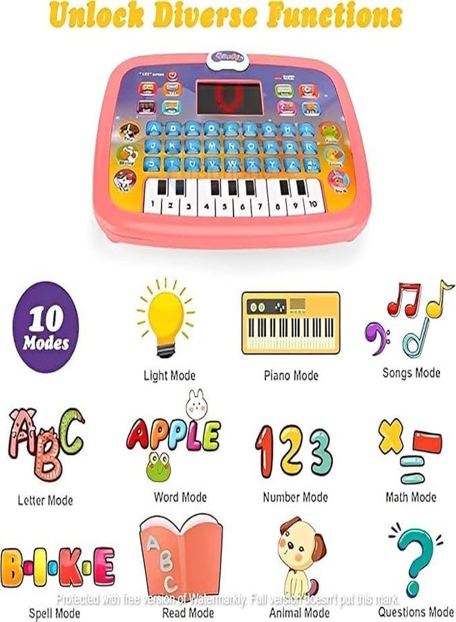 PULSBERY English Learner Study Laptop for Kids - Educational Learning Alphabet & Numbers Cartoon Design Computer for Toddlers, Light with Sound Laptop, Multi Colors - Image 3